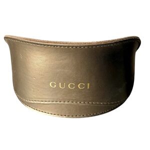 GUCCI Metallic Leather Eyewear Sunglasses Case Large *Flaw